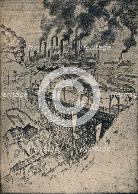 'Steel-Edgar Thomson Works', 1909. Artist: Joseph Pennell.