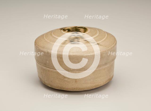 Circular box inscribed 'lotion box', 800s. Creator: Unknown.
