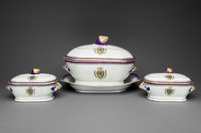 Tureens with cover and a stand, c. 1787/90.  Creator: Unknown.