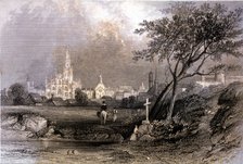 View of Milan, engraving, 1840.