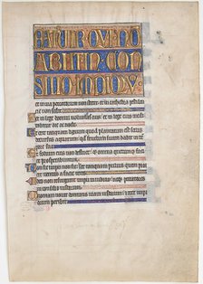 Manuscript Leaf from a Royal Psalter, 1250-70. Creator: Unknown.