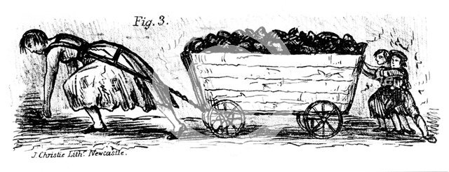 Woman and children coal 'putters', Mid and East Lothian, Scotland, 1848. Artist: J Christie