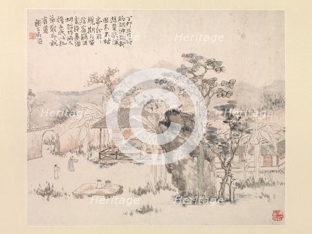 Garden scene, 1867. Creator: Wu Tao.