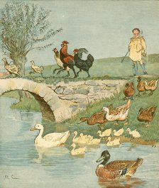 The Farmer's Boy with chickens and ducks, c1881. Creator: Randolph Caldecott.