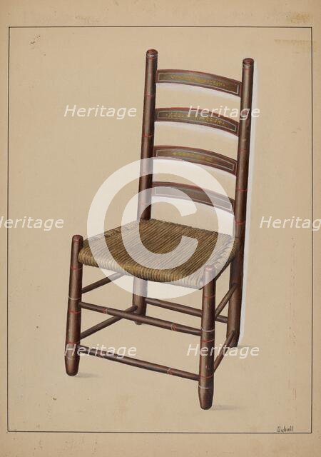 Ladder Back Chair, c. 1937. Creator: Adelaide Dyball.