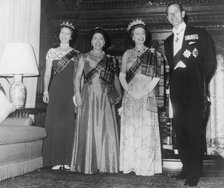 The Royal family attend the Royal Company of Archers' Tercentenary Ball in Edinburgh, 1976.  Creator: Unknown.