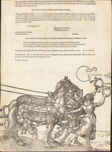 The Triumphal Chariot of Maximilian I (The Great Triumphal Car) [plate 8 of 8], 1523 (Latin ed.). Creator: Albrecht Durer.