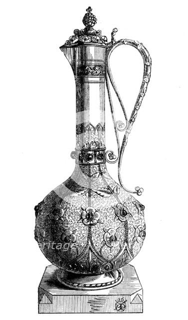 The International Exhibition: mediaeval claret-jug by Messrs. Hardman and Co..., 1862. Creator: Unknown.