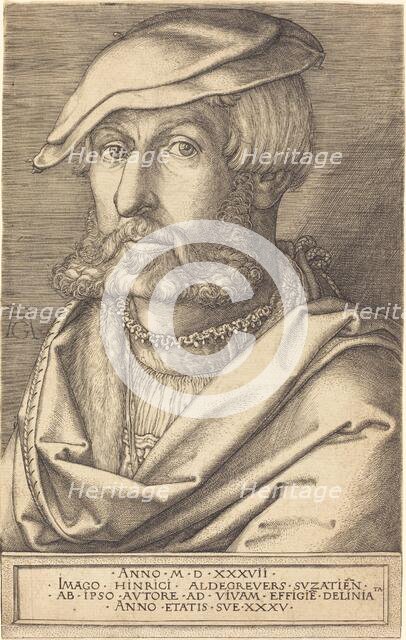 Self-Portrait, 1537. Creator: Heinrich Aldegrever.