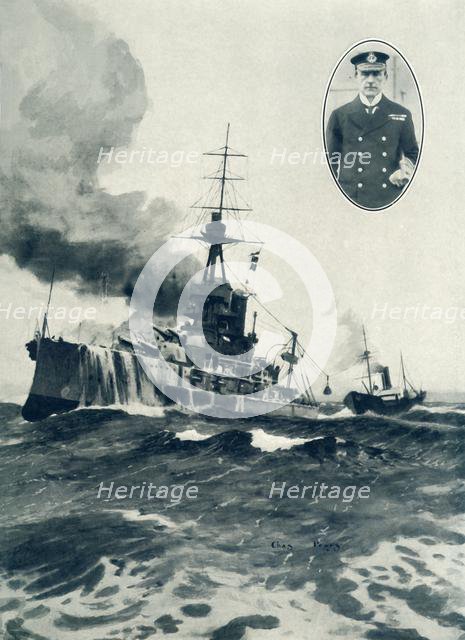'Vice Admiral Sir John Jellicoe's Flagship, Iron Duke, Being Coaled at Sea. Inset: Vice-Admiral Jell Creator: Unknown.