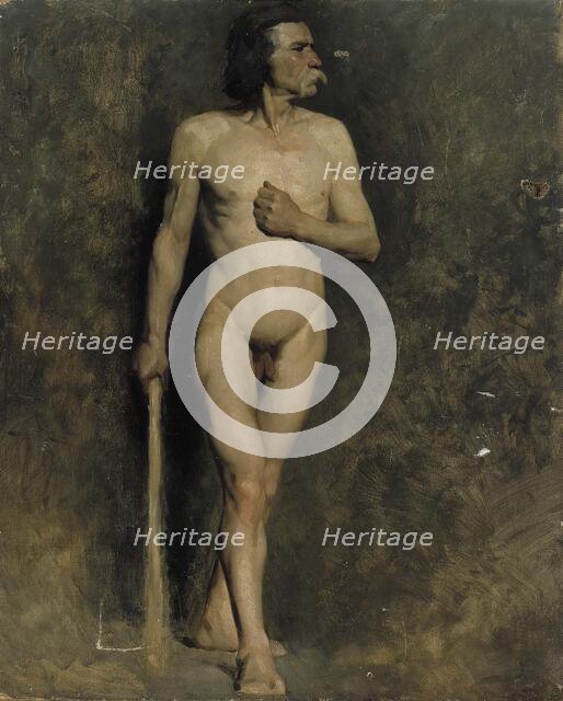 Male model, academy training, 1874-1875. Creator: Albert Edelfelt.