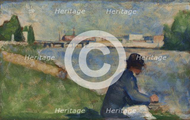 Study for "Bathers at Asnières", c. 1883-1884. Creator: Georges Seurat (French, 1859-1891).