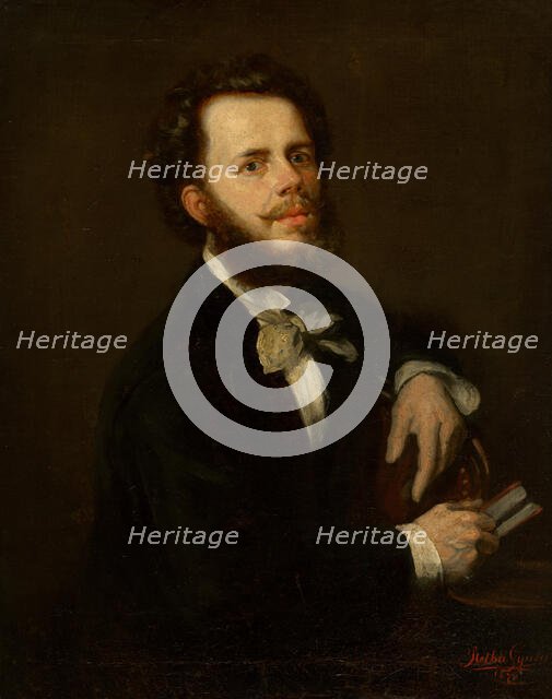 Portrait of a Young Man with Beard, 1876. Creator: Gyula Stetka.