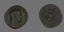 Sestertius (Coin) Portraying Emperor Severus Alexander, 231-235. Creator: Unknown.