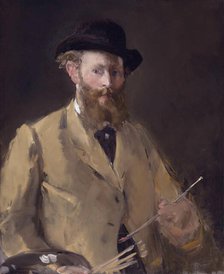 Self-Portrait with Palette, 1878-1879. Creator: Manet, Édouard (1832-1883).