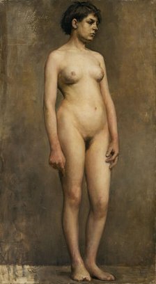 Nude Female Model, 1891. Creator: Pekka Halonen.