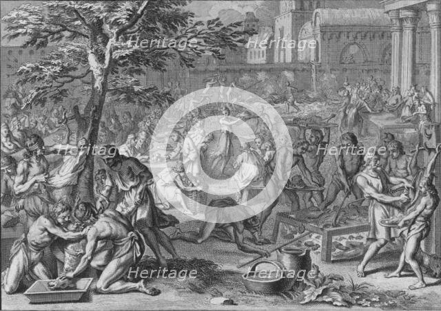 'Festin a L'Honneur du Soleil, le jour du grand Ramy', 1723.  Creator: Bernard Picart.