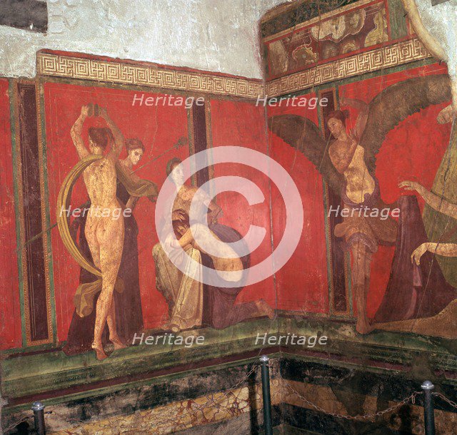 Wall-paintings from the Villa of the Mysteries, Pompeii, 1st century. Creator: Unknown.