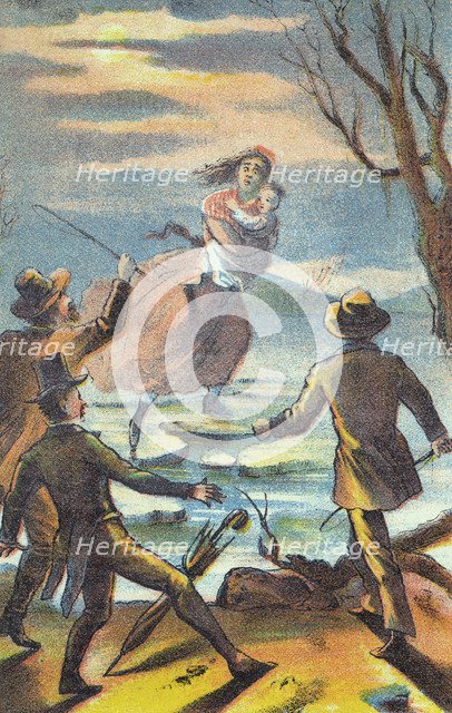 Illustration from a poster advertising a theatrical production of Uncle Tom's Cabin, 1870. Artist: Unknown