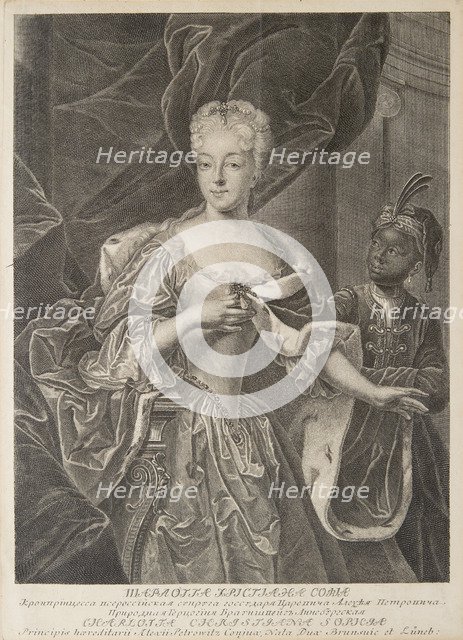 Portrait of Princess Charlotte of Brunswick-Wolfenbüttel (1694-1715), wife of Tsarevich Alexei Petro Artist: Wortmann, Christian Albrecht (1680-1760)