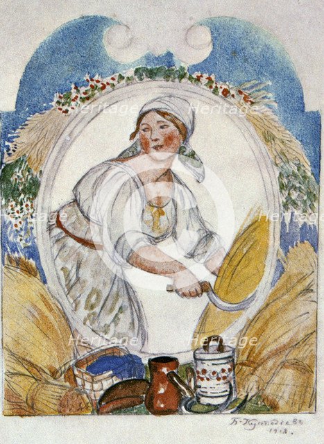 'The Reaper', 1918.  Artist: Boris Mikhajlovich Kustodiev 