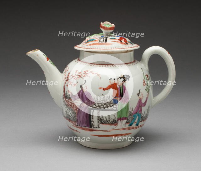 Teapot, Worcester, c. 1765. Creator: Royal Worcester.