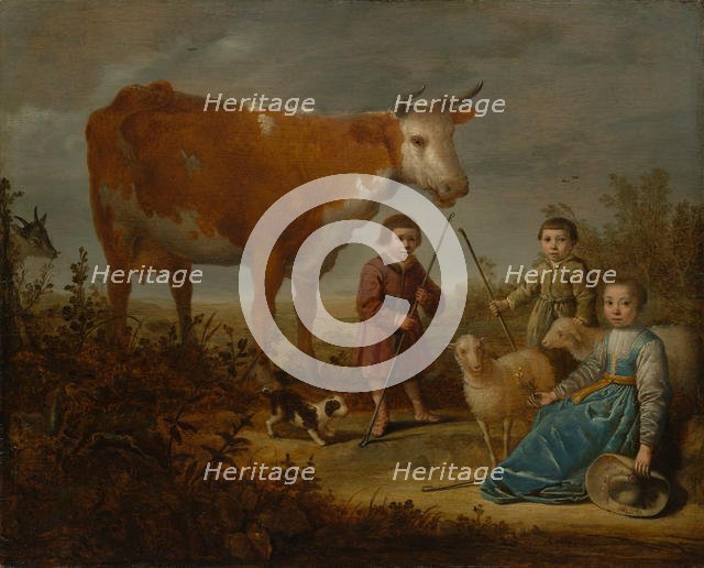 Children and a Cow, 1635-39. Creator: Aelbert Cuyp.
