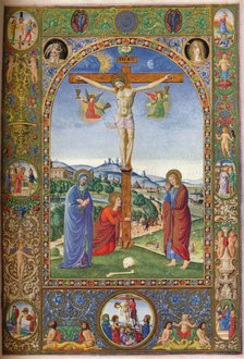 The Crucifixion: with Virgin, Mary Magdalene & St John, (c1500), 1937. Artist: Unknown