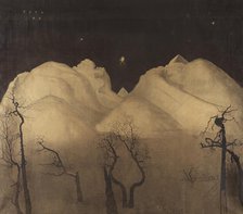 Winter Night in the Mountains. Study, from 1901 until 1902. Creator: Harald Sohlberg.