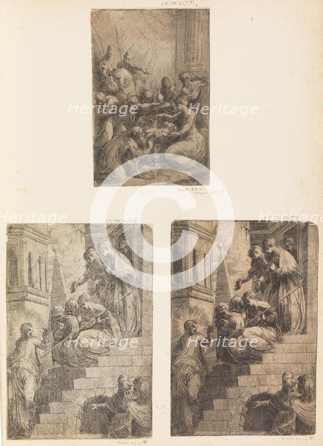 Adoration of the Magi, Christ and the Women on the Staircase, ca. 1541-44 (?). Creator: Andrea Schiavone.