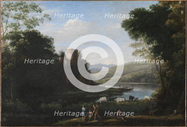 River Landscape with Herdsmen, 1628-1632. Creator: Claude Lorrain.