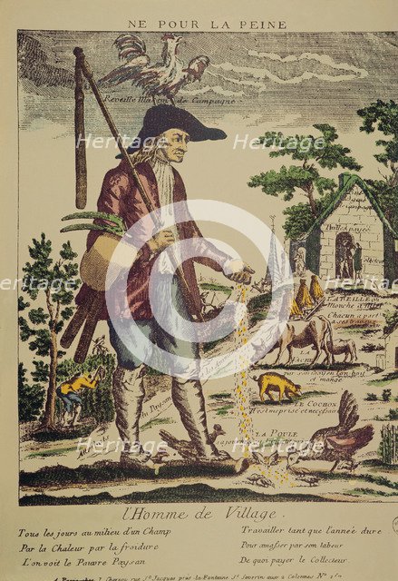 Born to suffer, allegory about the sad situation of the farmers before the 1789 French Revolution…