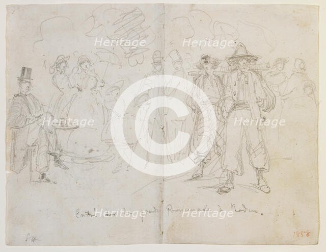 Entré sur la Grande Promenade à Baden, 1858. Creator: James Abbott McNeill Whistler.