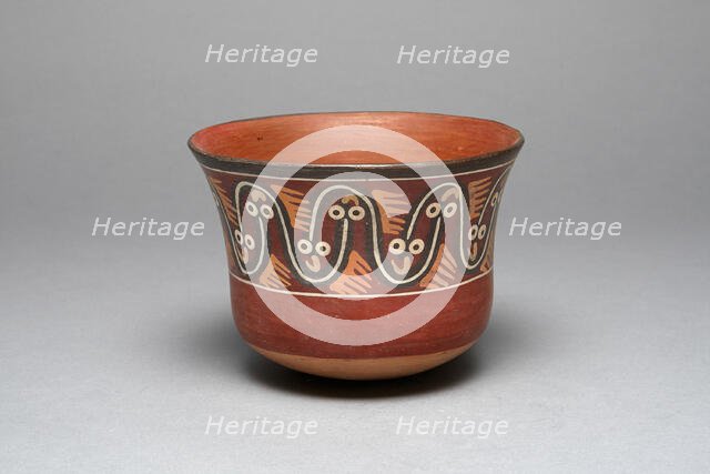 Bowl Depicting Interlocking, Undulating Abstract Serpents, 180 B.C./A.D. 500. Creator: Unknown.