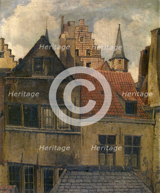 The Vleeshuis and Old Houses, c1870s. Creator: Hendrik Frans Schaefels.