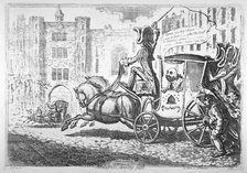 'Malagrida driving post', 1792.        Artist: James Gillray
