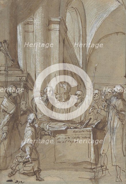 Raymond Diocrès Speaking During His Funeral (from the Life of Saint Bruno of Cologne), 1628-29. Creator: Daniele Crespi.