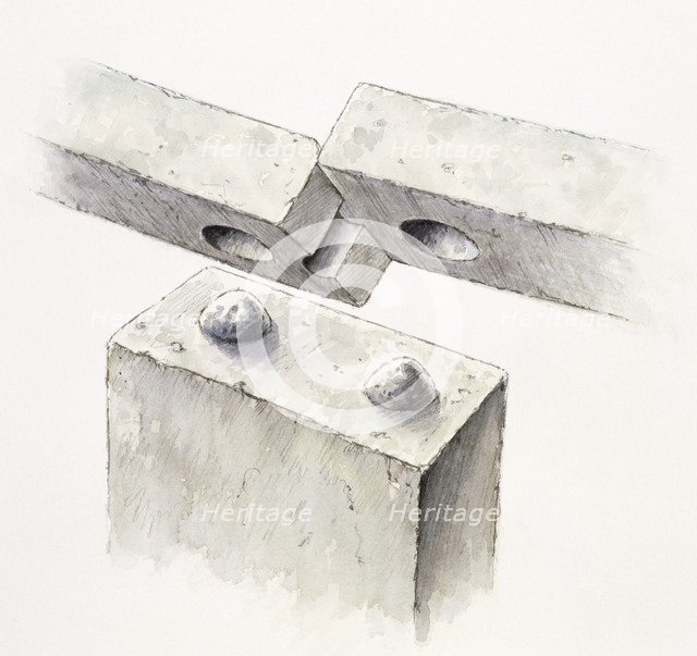 Stonehenge sarsen circle joints, c25th century BC, (c1990-2010). Artist: Peter Dunn.