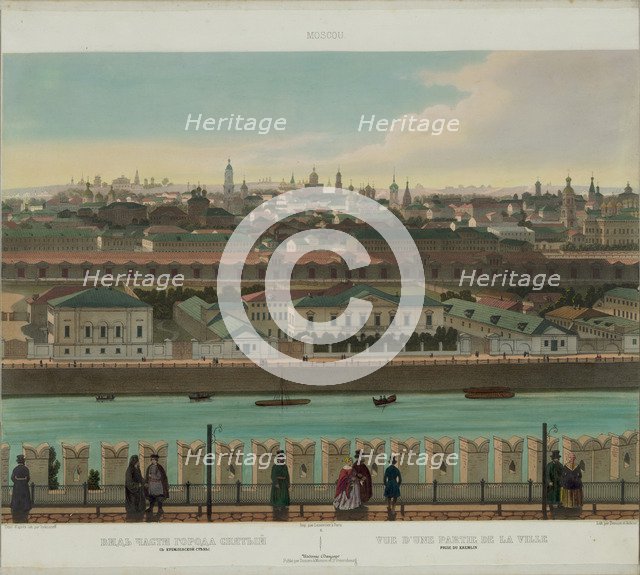 View of Zamoskvorechye from the Kremlin Wall (from a panoramic view of Moscow in 10 parts), ca 1848. Artist: Benoist, Philippe (1813-after 1879)