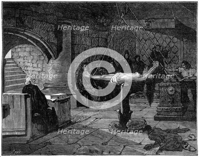 The 'question extraordinaire', extreme form of torture, 1882-1884. Artist: Unknown