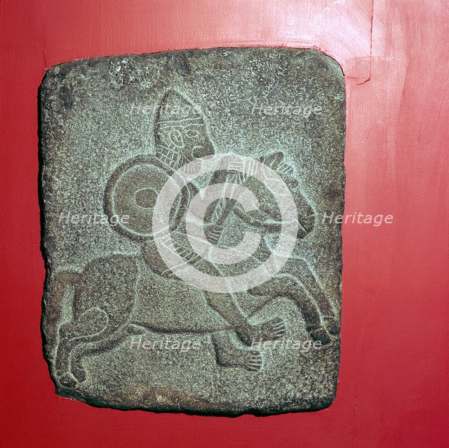 Stone relief of Horseman, Tell Halaf, Syria, c10th - 9th century BC. Artist: Unknown