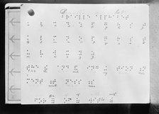 Braille Alphabet At Library For The Blind - Institute of The Blind, 1912. Creator: Harris & Ewing.