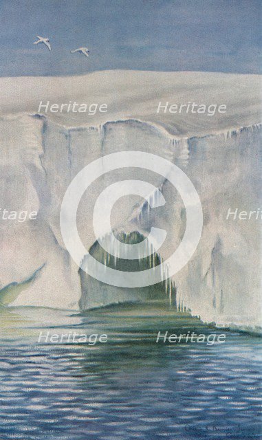 'Cave in the Barrier, Cape Crozier, Jan. 4th, 1911', (1913). Artist: Edward Wilson.