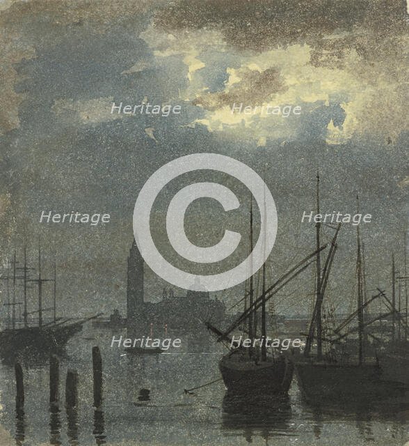 View across the Bacino di San Marco towards San Giorgio Maggiore, c1851. Creator: Carl Theodor Reiffenstein.