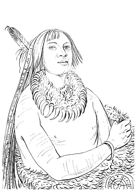 Portrait of 'He Who Rushes Through the Middle', Native American man, 1841.Artist: Myers and Co