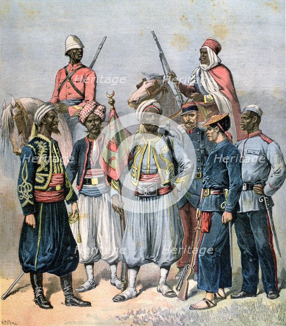 The French colonial forces, 1891.  Creator: Henri Meyer.