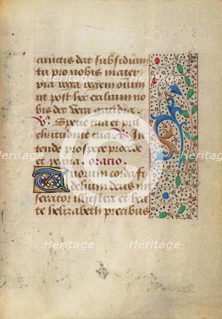 Decorated Text Page; Prayer Book of Charles the Bold, about 1480-1490. Creator: Unknown.