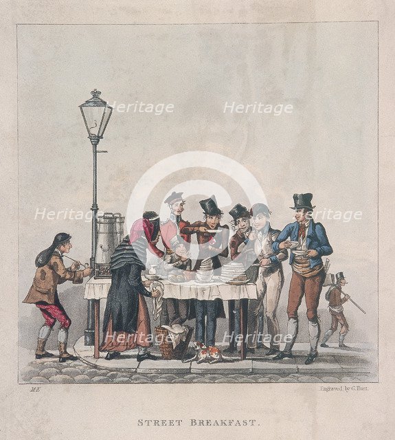'Street Breakfast', London, 1825.  Artist: G Hunt