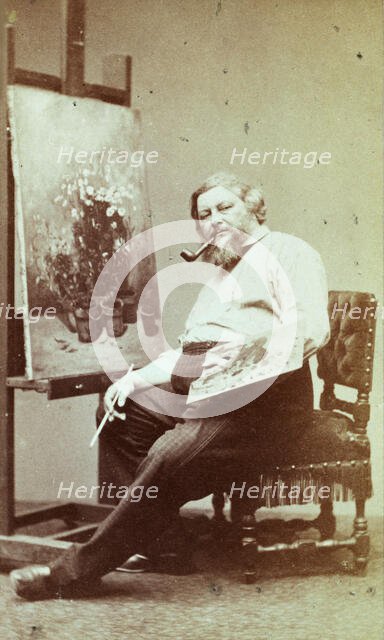 Gustave Courbet, 1860s. Creator: Carjat, Étienne (1828-1906).