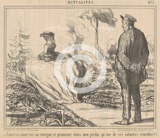 J'aimerais autant voir un ouragan ..., 19th century. Creator: Honore Daumier.